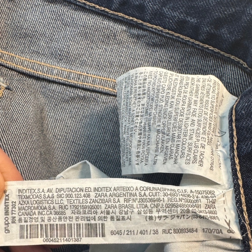 Zara + Denim Jeans Womens Size 6 Medium‎ Wash Straight Leg Button Fly EUC - Picture 8 of 9